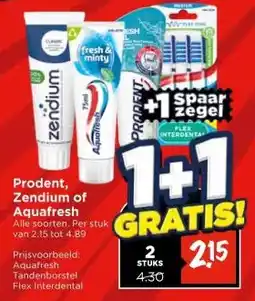 Vomar Voordeelmarkt Prodent, Zendium of Aquafresh aanbieding