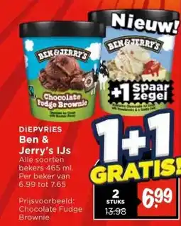 Vomar Voordeelmarkt DIEPVRIES Ben & Jerry's IJs aanbieding