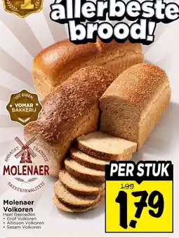 Vomar Voordeelmarkt Molenaer Volkoren aanbieding