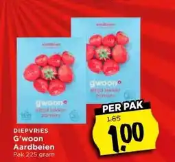 Vomar Voordeelmarkt DIEPVRIES G'woon Aardbeien aanbieding