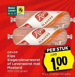 Vomar Voordeelmarkt Kips Slagersleverworst of Leverworst met Mosterd aanbieding