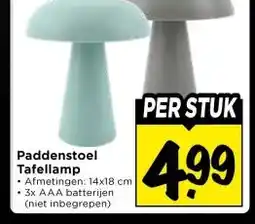 Vomar Voordeelmarkt Paddenstoel Tafellamp aanbieding
