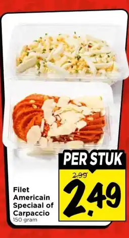 Vomar Voordeelmarkt Filet Americain Speciaal of Carpaccio aanbieding
