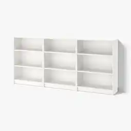 IKEA Witte billy-boekenkasten - drievoudig, verstelbaar, minimalistisch ontwerp aanbieding
