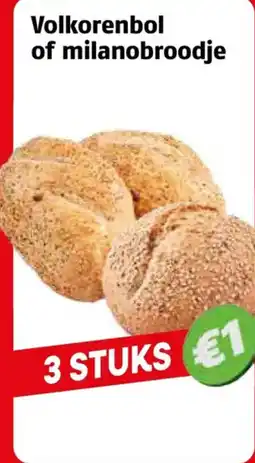 Poiesz Volkorenbol of milanobroodje aanbieding