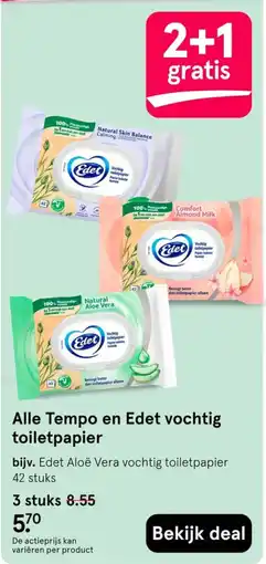 Etos Edet vochtig toilet papier aanbieding
