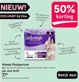 Etos Always discreet postpartum aanbieding