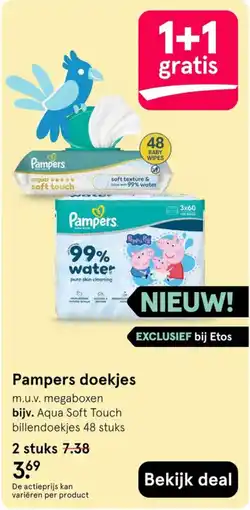 Etos Pampers doekjes aanbieding