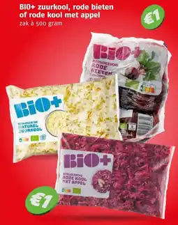 Poiesz BIO+ zuurkool, rode bieten of rode kool met appel aanbieding