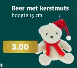Poiesz Beer met kerstmuts aanbieding