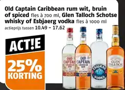 Poiesz Old Captain Caribbean rum wit, bruin of spiced aanbieding