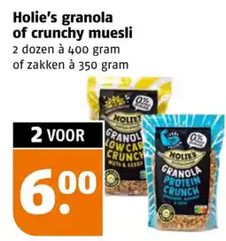 Poiesz Holie's granola of crunchy muesli aanbieding
