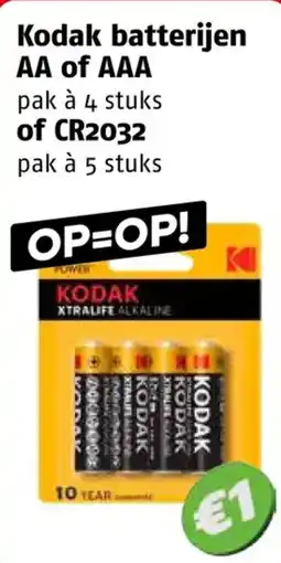 Poiesz Kodak batterijen AA of AAA aanbieding