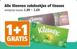 Poiesz Alle Kleenex zakdoekjes of tissues aanbieding