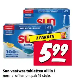 Nettorama Sun vaatwas tabletten all in 1 aanbieding