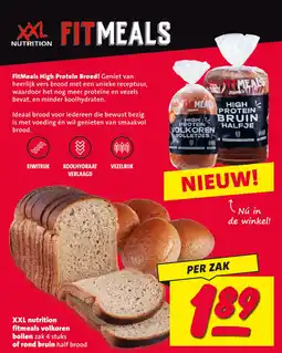 Nettorama FitMeals volkoren bollen of rond bruin half brood aanbieding