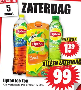 Dirk Lipton Ice Tea 1.5 liter aanbieding