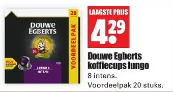 Dirk Douwe Egberts koffiecups lungo aanbieding