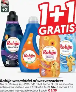 Dekamarkt Robijn wasmiddel of wasverzachter aanbieding