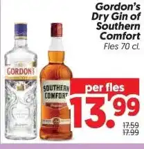 Dekamarkt Gordon's Dry Gin of Southern Comfort aanbieding