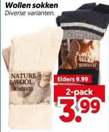 Dekamarkt Wollen sokken aanbieding