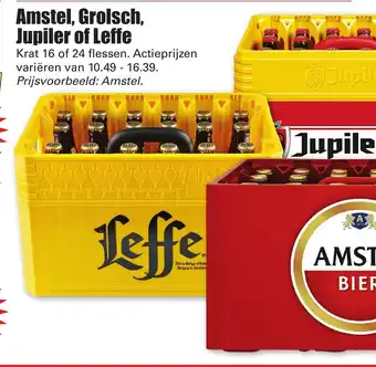 Dirk Amstel, grolsch, jupiler of leffe aanbieding