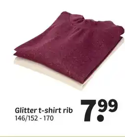 Wibra Glitter t-shirt rib aanbieding