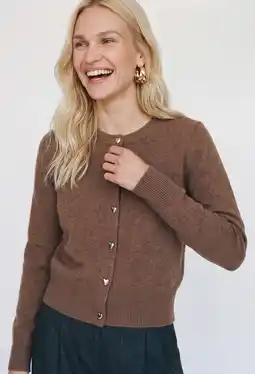 Wehkamp VERO MODA rechtvallend gebreid vest - bruin aanbieding