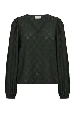 Wehkamp FREEQUENT top met broderie - groen aanbieding