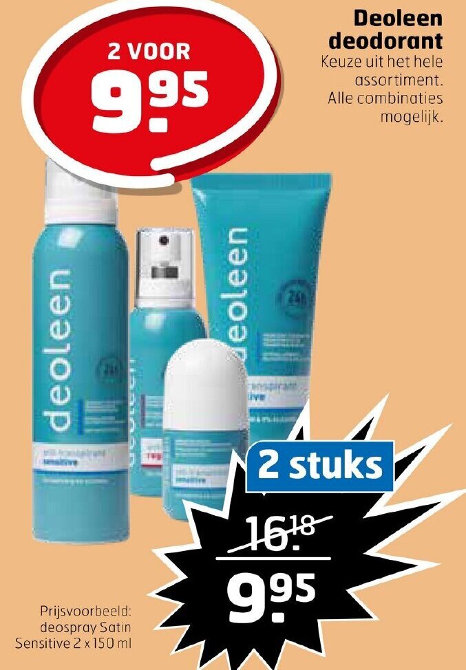 Deoleen deodorant aanbieding bij Trekpleister
