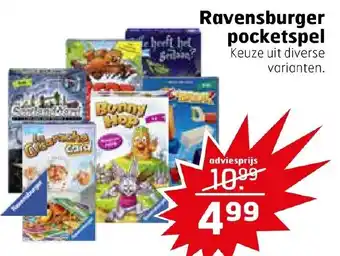 Trekpleister Ravensburger pocketspel aanbieding