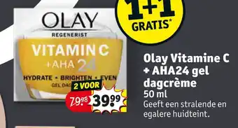 Kruidvat Olay Vitamine C +AHA24 gel dagcreme 50 ml aanbieding