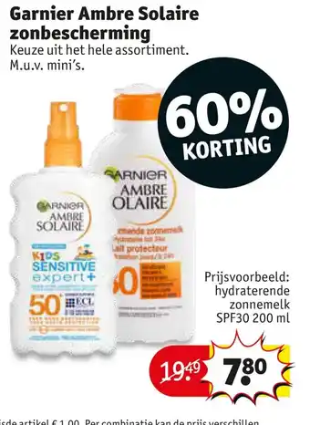 Kruidvat Garnier Ambre Solaire zonbescherming aanbieding