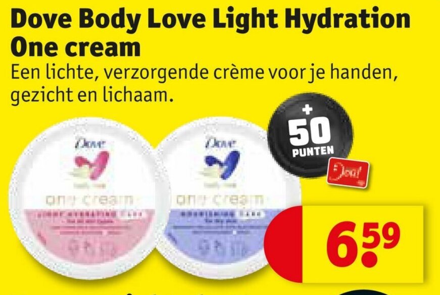 Dove Body Love Light Hydration One crean aanbieding bij Kruidvat