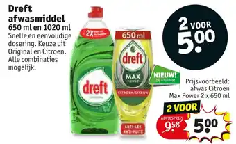 Kruidvat Dreft afwasmiddel aanbieding