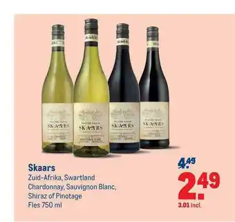 Makro Skaars Chardonnay, Sauvignon Blanc, Shiraz Of Pinotage 750ml aanbieding