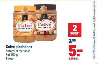 Makro Calvé Pindakaas 650g aanbieding