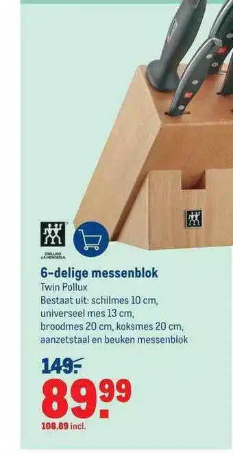 Makro 6-Delige Messenblok aanbieding