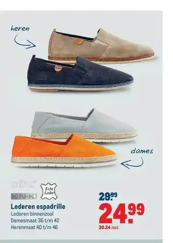 Makro Lederen espadrille aanbieding