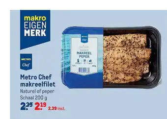 Makro Metro Chef makreelfilet naturel of peper aanbieding