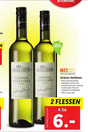 Lidl Gruner Veltliner 750 ml 2 flessen aanbieding