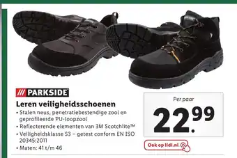 Lidl Parkside Leren veiligheidsschoenen maten: 41 t/m 46 aanbieding