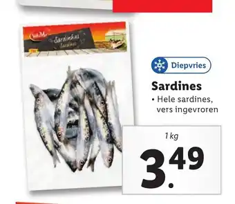 Lidl Sardines hele sardines, vers ingevroren 1 kg aanbieding