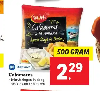 Lidl Calamares Inktvisringen in deeg on krokant te frituren 500 gram aanbieding