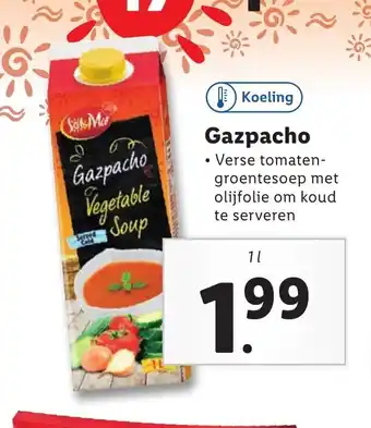 Lidl Gazpacho Vegetable Soup 1 L aanbieding