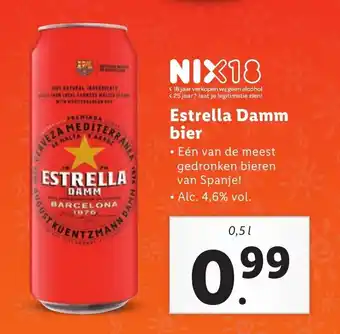 Lidl Estrella Damm bier 0,5 L aanbieding