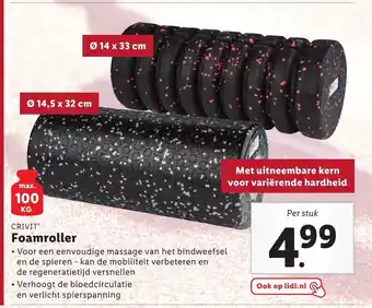 Lidl Crivit Foamroller 14 x 33 cm aanbieding
