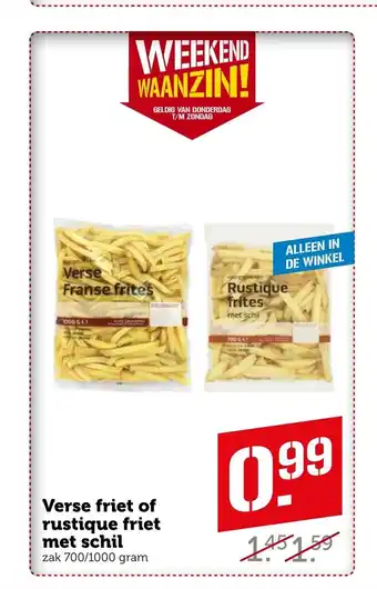 Coop Verse friet of rustique friet met schil zak 700/1000 gram aanbieding