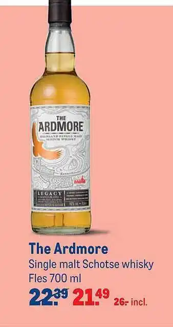 Makro The Ardmore single malt schotse whisky 700ml aanbieding