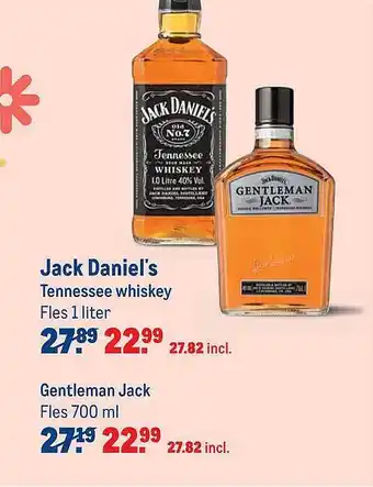 Makro Jack Daniel's tennessee whiskey of gentleman jack 1liter aanbieding